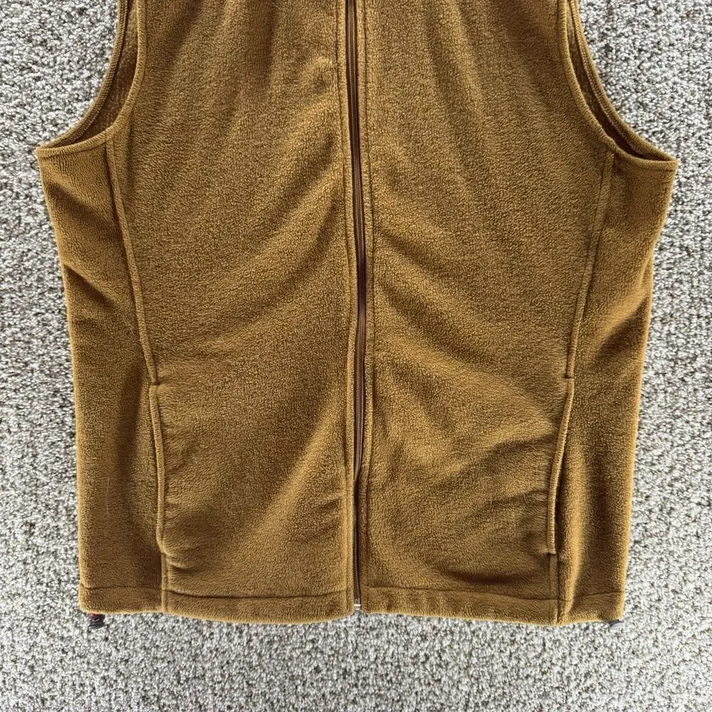 Woolrich Vest Mens Large Brown Full Zip Fleece Pockets Outdoors Hiking‎ Chicory